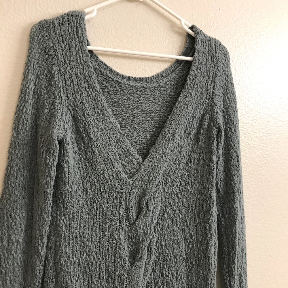 Ruby Moon Knit Deep Open Back Textured Sweater In… - image 8